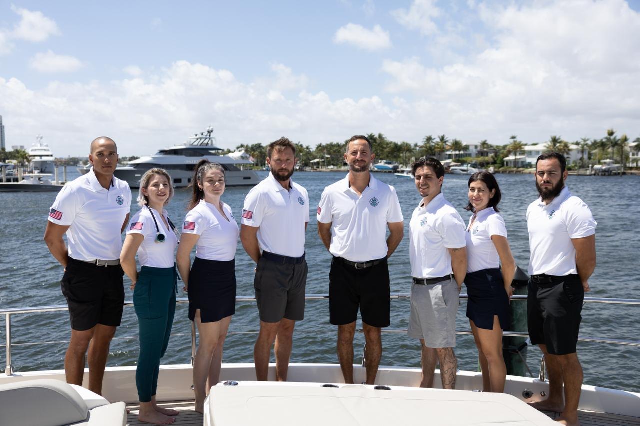 Island Tuff Marine crew aboard a yacht in South Florida